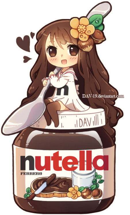 anime chibi nutella girl chocolate yummy Sweet...