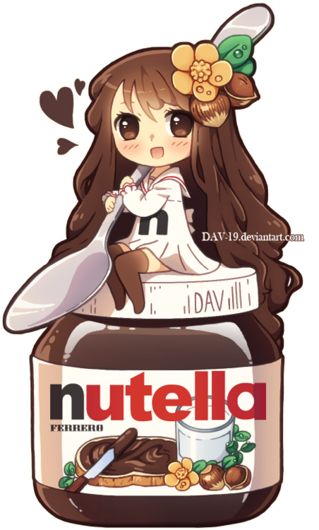 Anime chibi nutella girl chocolate yummy Sweet