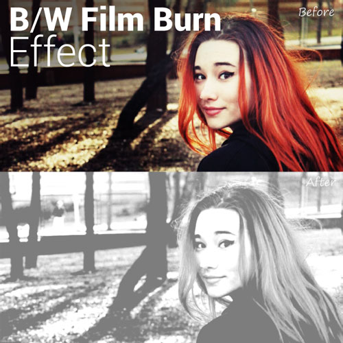 black an white film burn effect